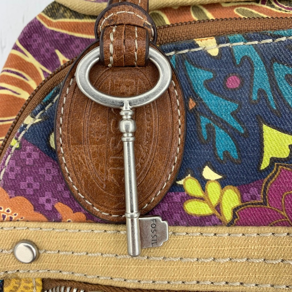Fossil Paisley Mini Backpack Floral Indie Boho Purple Multi Festival Y2K Hippie - Picture 3 of 10